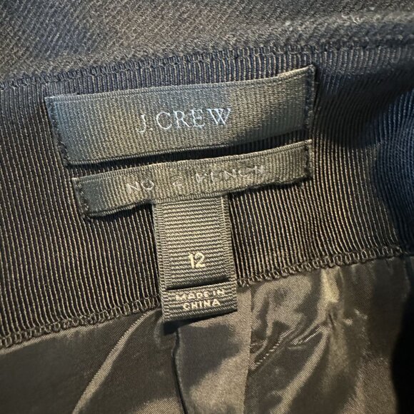 J.Crew No. 2 Pencil Black 100% Wool Vented Back Skirt Women's 12 - Picture 3 of 6